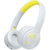 LogiLink BT0073BL sluchátka otevřená (On Ear) Bluetooth®, kabelová světle modrá, žlutá složitelná, omezení hlasitosti