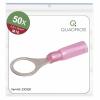 Quadrios 23C520 kulaté kabelové oko Průřez (max.)=1.5 mm² Ø otvoru=10.5 mm částečná izolace červená 50 ks Quadrios 23C520 kulaté kabelové oko Průřez (max.)=1.5 mm² Ø otvoru=10.5 mm částečná izolace červená 50 ks