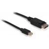 Delock DisplayPort / Mini-DisplayPort kabel Mini DisplayPort konektory, Konektor DisplayPort 2 m černá 82438 4K UHD, pozlacené kontakty Kabel DisplayPort