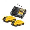 Baterie a nabíječka DCB1104D2-QW, 2 Ah 18V, pro použití s: DEWALT XR DeWALT