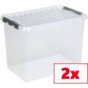 Helit úložný box Sunware Q-line transparentní 62 l (š x v x h) 40 x 60 x 34 cm 2 ks