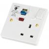 Zásuvka RCD RCD01 Typ G – britská 13A Dvojitý pól Timeguard 1 230V ac Termoplastický Šroubová svorka Spínací proud Bílá Zásuvka RCD RCD01 Typ G – britská 13A Dvojitý pól Timeguard 1 230V ac Termoplastický Šroubová svorka Spínací proud Bílá