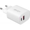 LINDY 20W USB Typ A & C Charger USB nabíječka, 1x USB A , 1x USB-C®, 20 W, bílá