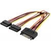 Digitus PC, napájecí kabel [2x proudová SATA zásuvka 15pólová - 1x proudová SATA zástrčka 15pólová] 0.15 m barevná