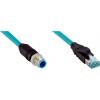 Kabel konektoru, A: Vnější, A: M12, Rovný 8, B: RJ45, Přímý, B: Vnější, 1kV 4, IP20, IP67, řada: YM2D24 SICK 1 m