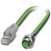 Phoenix Contact Cat5 Ethernetové kabely, řada: VS, Zelená, Polyvinylchlorid, 600V 2 m 4, typ pláště: Stíněné Stíněný