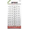 Arcas sada knoflíkových baterií Vždy 10x AG1, AG4, AG10, 15x AG3, a 5x AG13