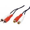 Value cinch audio kabel [2x cinch zástrčka - 2x cinch zásuvka] 10.00 m černá