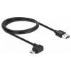 Delock USB kabel USB 2.0 USB-A zástrčka, USB Micro-B zástrčka 1.00 m černá pozlacené kontakty 83846