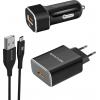 USB nabíječka Pro Mate UnigearQC3-EU, černá, nerezová ocel