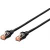 Digitus DK-1644-005/BL RJ45 síťové kabely, propojovací kabely CAT 6 S/FTP 0.50 m černá fóliové stínění, kompletní stínění, stíněný, bez halogenů, simplexní