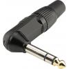 Hicon HI-J63SA06 jack konektor 6.35 mm zástrčka, zahnutá Pólů: 3 černá 1 ks