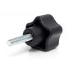 Upínací knoflík Termoplast barva Černá Mnohonásobné výstupky M5 x 15 RS PRO Se závitem