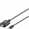 Renkforce USB kabel USB 2.0 USB-C ® zástrčka, USB-A zásuvka 10.00 m černá Aktivní se zesílením signálu, pozlacené kontakty RF-5067256
