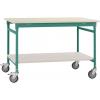 Manuflex BB5311.0001 Kompletní servírovací stolek základní mobilně se Melamin-Platte + mezi dno, Šxhxv: 1000 x 600 x 850 mm šedá, zelená