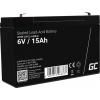 Green Cell Green Cell - Alarmsystem-Batterie - Bleisäure AGM40 olověný akumulátor 6 V 15 Ah olověný se skelným rounem (š x v x h) 151 x 100 x 94 mm plochý