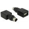 Delock mechanika, USB adaptér [1x PS/2 zástrčka - 1x USB-A zásuvka] 65898 0 mm