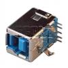 Konektor USB 3.0 zásuvka B, 90°, pozlacený, modrý