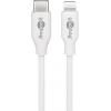 Goobay USB kabel USB 2.0 Apple Lightning konektor, USB-C ® zástrčka 1 m bílá fóliové stínění, PVC plášť, s USB, kulatý 39446