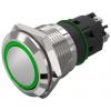 EAO Osvětlené tlačítko, řada: 82 IP65, IP67 SPDT Panel Blokování Osvětlené 19 mm 3A, barva LED: Zelená 240 V dc 240 V ac