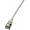 LogiLink CQ9012S RJ45 síťové kabely, propojovací kabely CAT 6A U/FTP 0.30 m šedá extrémně tenký , samozhášecí, flexibilní provedení, fóliové stínění, bez
