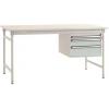 Manuflex BB5261.7035 Kompletní servírovací stolek základní stacionárně s Melamin-Platte + pouzdro vestavné, Šxhxv: 1000 x 800 x 780 mm šedobílá (RAL 7035)