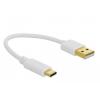Delock USB kabel USB-A zástrčka, USB-C ® zástrčka 0.15 m bílá 85355