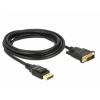 Delock DisplayPort / DVI kabel Konektor DisplayPort, DVI-D 24+1pol. Zástrčka 3 m černá 85314 pozlacené kontakty, kroucený , třížilový stíněný, 4K UHD Kabel Delock DisplayPort / DVI kabel Konektor DisplayPort, DVI-D 24+1pol. Zástrčka 3 m černá 85314 pozlacené kontakty, kroucený , třížilový stíněný, 4K UHD Kabel