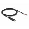 Delock USB kabel USB 2.0 USB-A zástrčka, Otevřené konce kabelu 2.00 m černá 63509