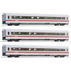 Roco 74030 3dílná sada průběžných vozů ICE 1 Redesign 2005 značky DB-AG Třída 1, třída Avmz 801.0, třída 2, třída Bvmz 802.3, třída 2, třída Bvmz 802.6