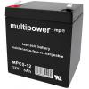 multipower MPC5-12 117740 olověný akumulátor 12 V 5 Ah olověný se skelným rounem (š x v x h) 90 x 107 x 70 mm plochý konektor 6,35 mm odolné proti více cyklům,