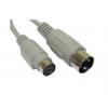 RS PRO Kabel KVM Vnější, A: PS/2, B: Mini DIN Vnitřní 150 mm, Šedá