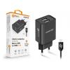 Chytrá síťová nabíječka ALIGATOR 2.4A, 2xUSB, smart IC, černá, Micro USB kabel 2A Chytrá síťová nabíječka ALIGATOR 2.4A, 2xUSB, smart IC, černá, Micro USB kabel 2A