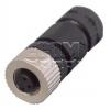 Zásuvka M12 kód A, 3 piny, 250 V / 4 A, IP67, DEG
