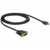 Delock DVI / HDMI kabel DVI-D 18 + 1 pól Zástrčka, Zástrčka HDMI-A 1 m černá 85582 třížilový stíněný, pozlacené kontakty HDMI kabel Delock DVI / HDMI kabel DVI-D 18 + 1 pól Zástrčka, Zástrčka HDMI-A 1 m černá 85582 třížilový stíněný, pozlacené kontakty HDMI kabel
